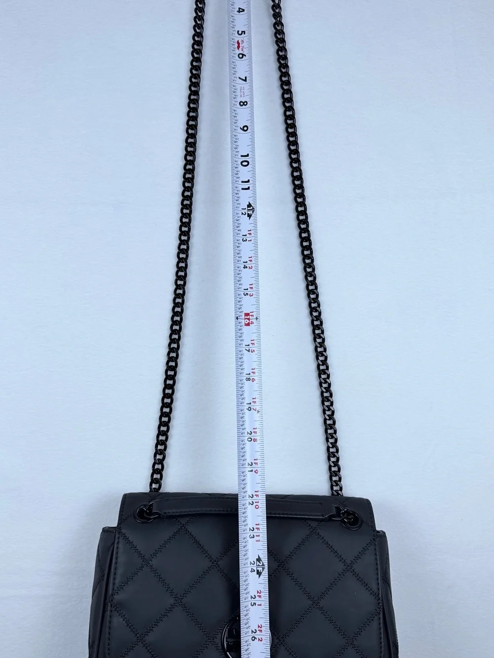 Tory Burch Black Quilted Leather Convertible Chain Shoulder Bag Crossbody Purse